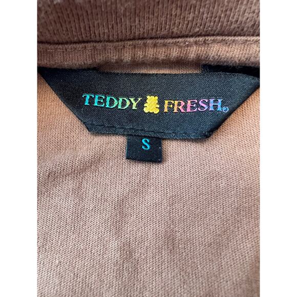 Teddy Fresh Brown Embroidered Melting Logo Men’s Tee Shirt Size: Small - Picture 6 of 7